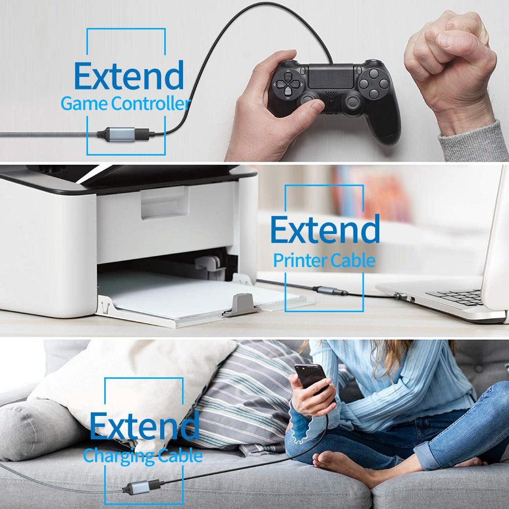 USB 3.0 Extension Cable - 5Gbps Data Sync & 60W Charging, Male to Female eprolo
