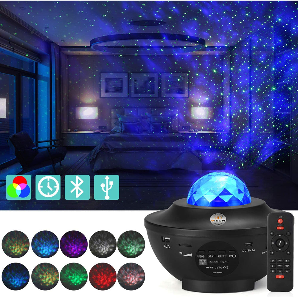 VISUN Galaxy Starry Night Lamp Projector with Bluetooth Music & Remote Control eprolo