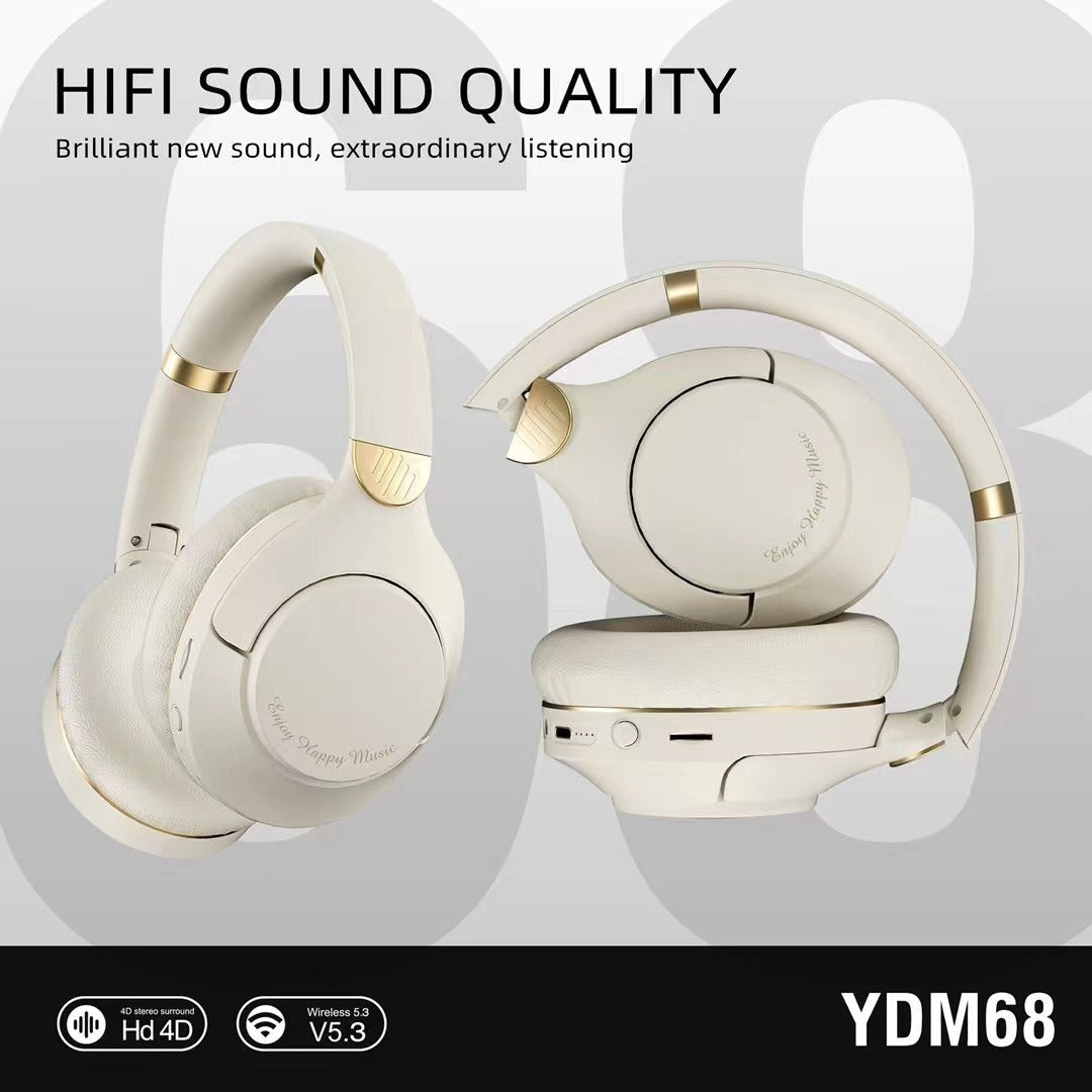 YDM68 Heavy Bass Bluetooth 5.3 Wireless Gaming Headset, 8h+ Battery, Type-C Charging eprolo