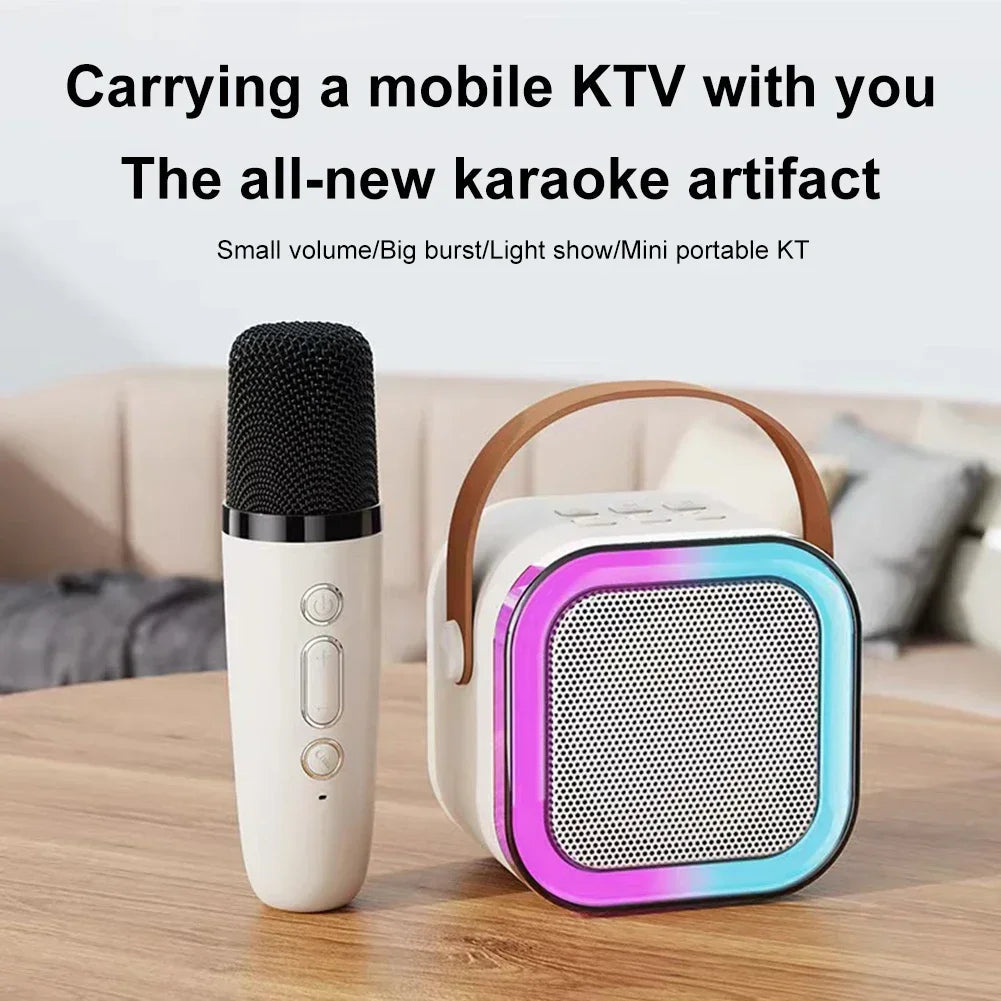 K12 Wireless Karaoke Machine Bluetooth Speaker w/ RGB LED Lights & Microphones eprolo