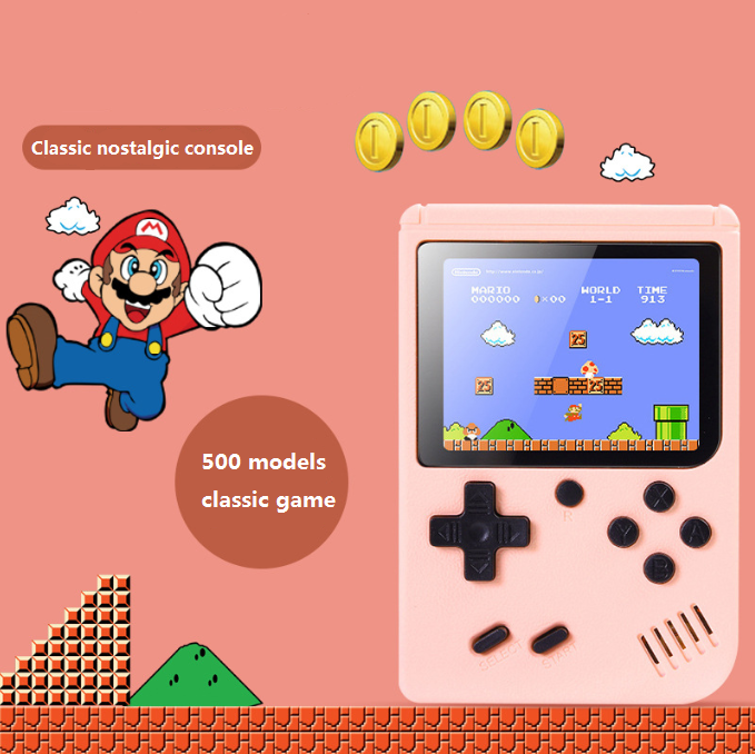 Macaron Retro Handheld Console (500-in-1) – 3″ HD, Colorful Nostalgia eprolo