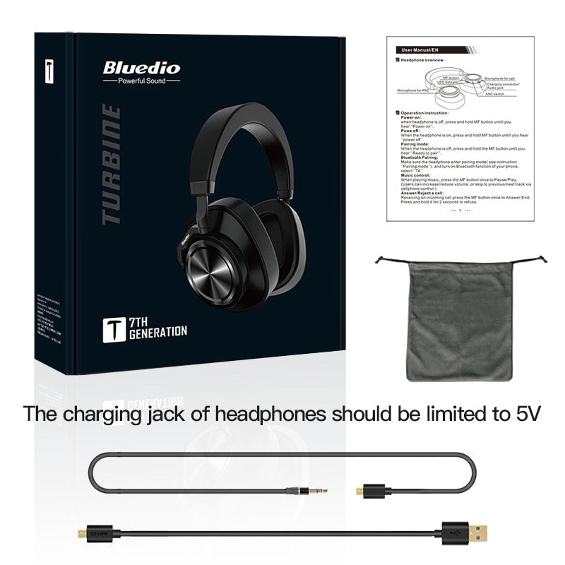 Bluedio T7 Bluetooth Headphones User-defined Active Noise Cancelling Wireless Headset for phones and music with face recognition eprolo