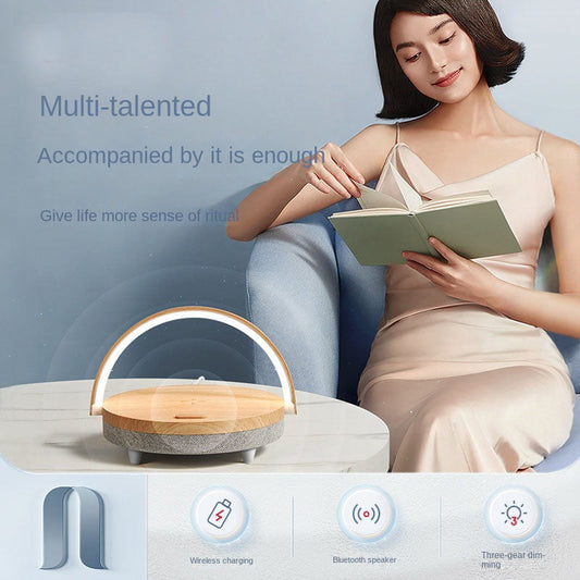 Minimalist 3‑in‑1 Bedside Lamp w/ 10W Wireless Charging & Bluetooth Speaker eprolo