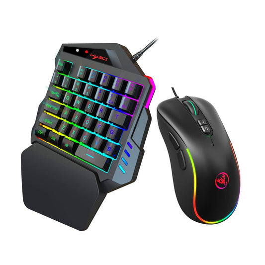 HXSJ V500 RGB Gaming One-Handed Keyboard w/ Built-in Converter for PS3/PS4/XBOX/SWITCH, Optional J300 RGB Mouse eprolo