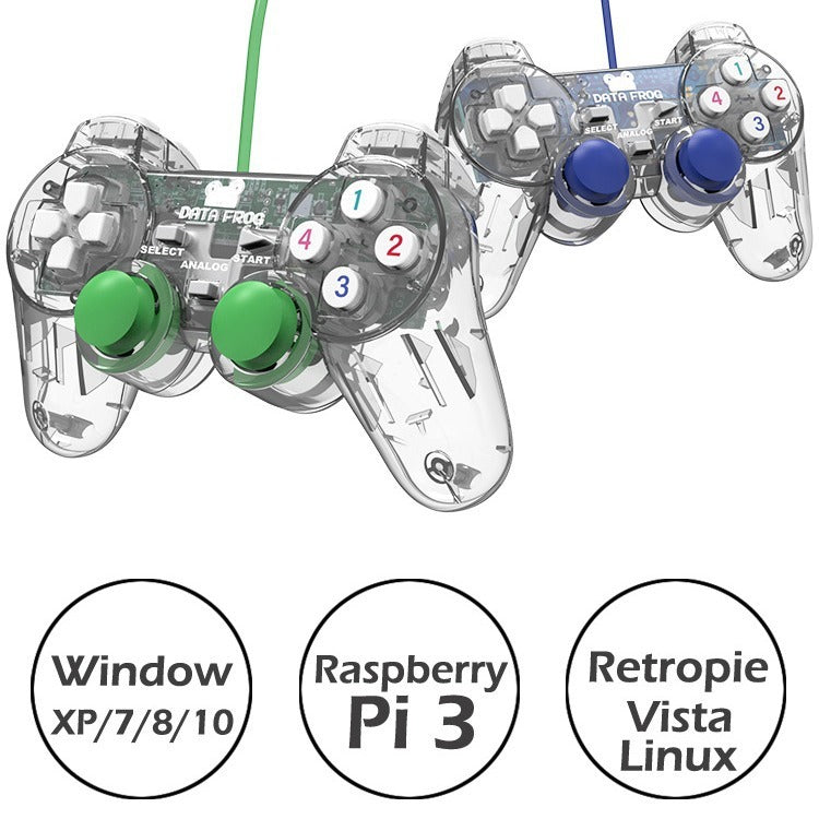 DATA FROG Wireless Game Controller for PC & Pi, 3D Joystick, Vibration Free eprolo