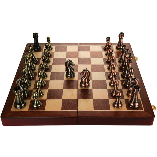 Luxury Solid Wood Folding Chess Set with Oversized Acrylic Pieces, 2 Sizes eprolo