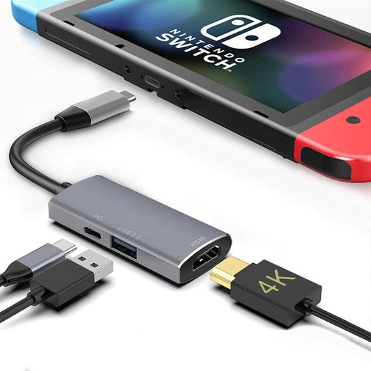 3-in-1 USB-C Hub for Nintendo Switch, 100W PD Charging, HDMI, USB 3.0 Dock eprolo