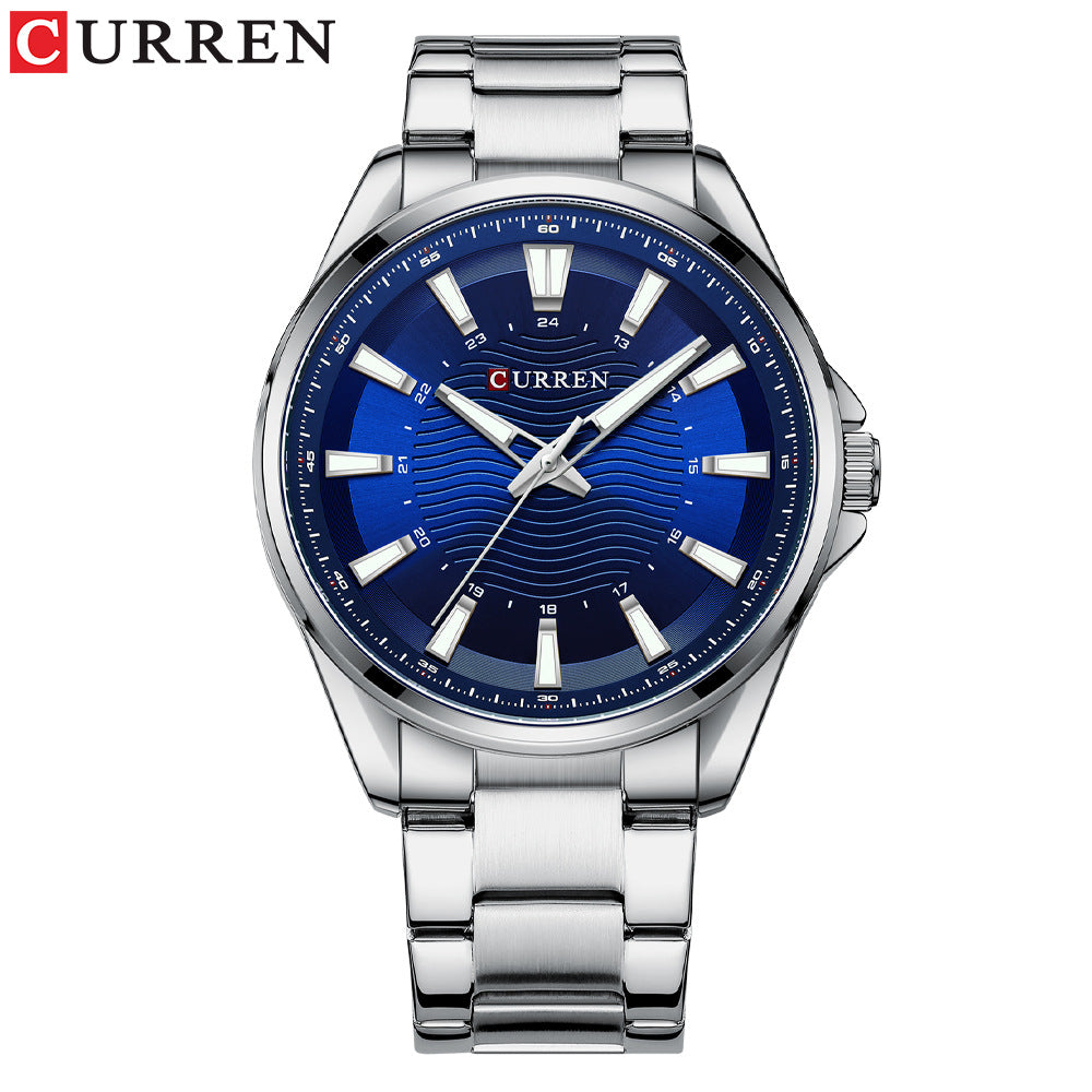CURREN 8424 Men's Quartz Business Watch - 44mm Alloy Case, Stainless Steel Band, 30M Waterproof, Luminous Hands eprolo
