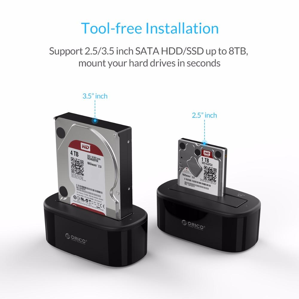ORICO UASP HDD Docking Station 5Gbps USB 3.0 to SATA for 2.5/3.5 inch HDD SSD eprolo