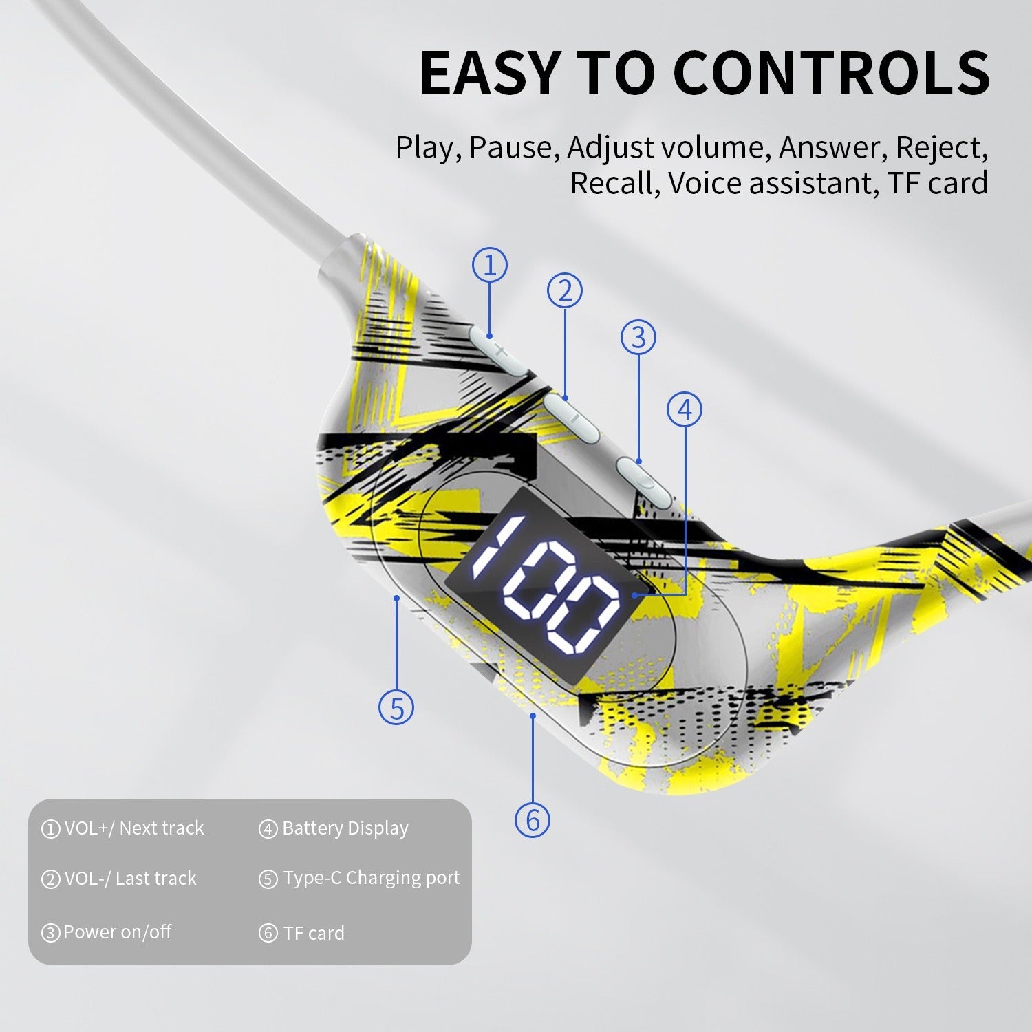 AKZ-G9 Bone Conduction Wireless Bluetooth Earphones w/ 18H Playback & TF Card eprolo