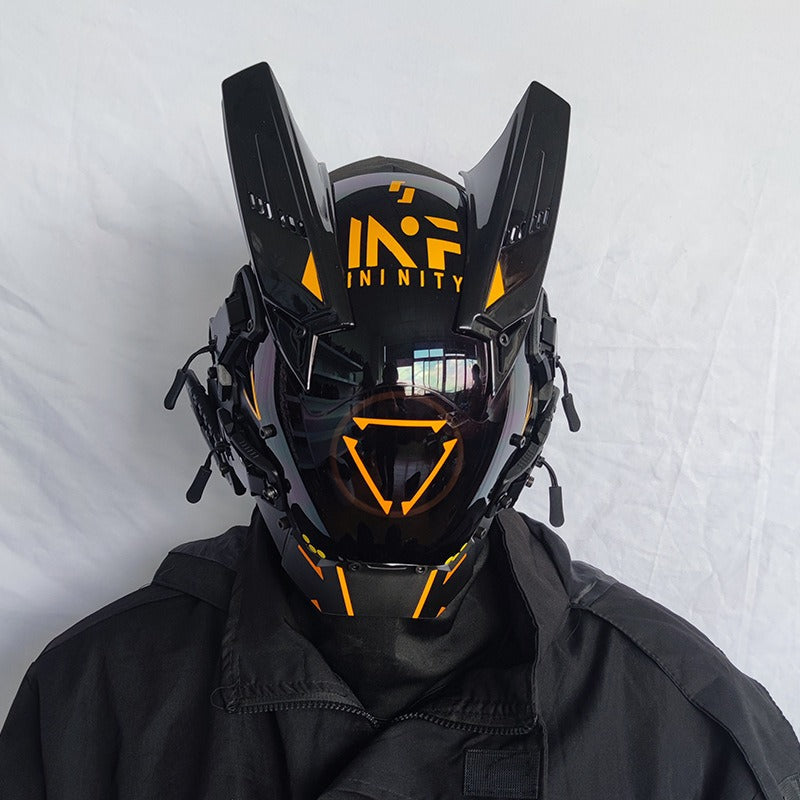 Cyberpunk LED Mask with Wings and Lights for Festivals, Cosplay, Holidays eprolo
