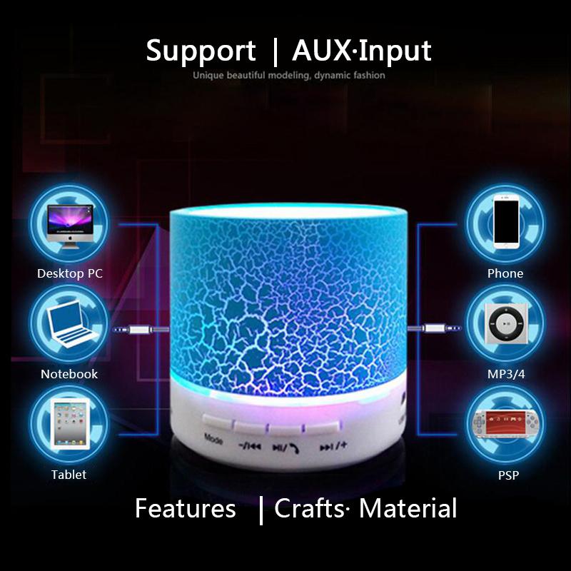 A9 Mini LED Bluetooth Speaker - Portable Wireless with TF/USB/AUX/Mic eprolo