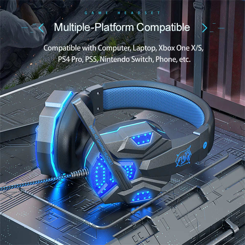 SOYTO SY830MV Wired Gaming Headset w/Mic, 3.5mm/USB, RGB Lights, Bass HD Sound eprolo