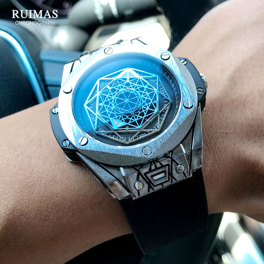 RUIMAS 533G Luxury Men's Quartz Watch - Military Sports Wristwatch, Waterproof, Leather Strap eprolo