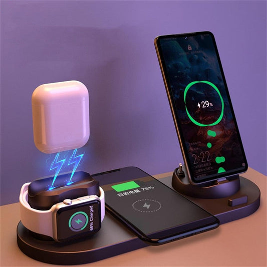 6-in-1 Wireless Charger Dock for iPhone/Android/Watch/AirPods, 10W Qi Fast Charging eprolo