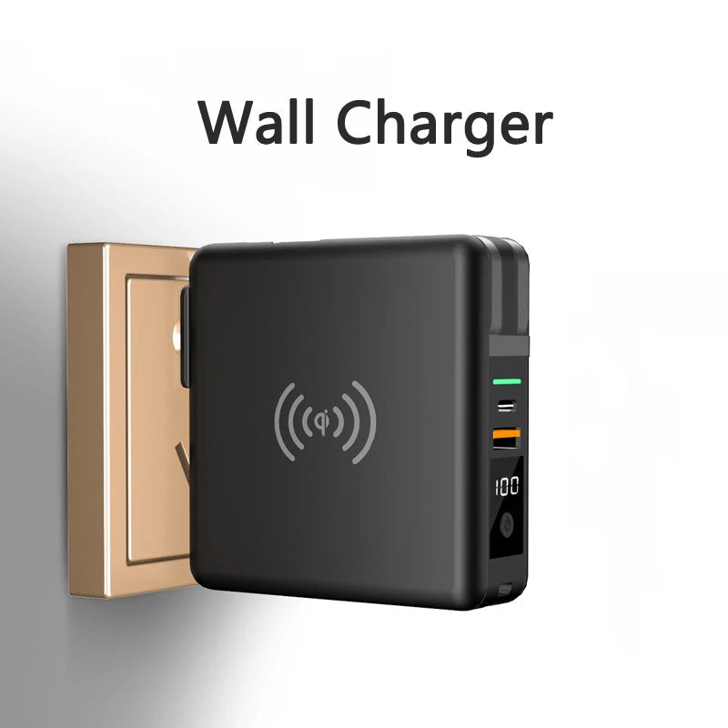 3-in-1 10000mAh Power Bank with AC Plug & 15W Wireless Charging for iPhone, Samsung eprolo