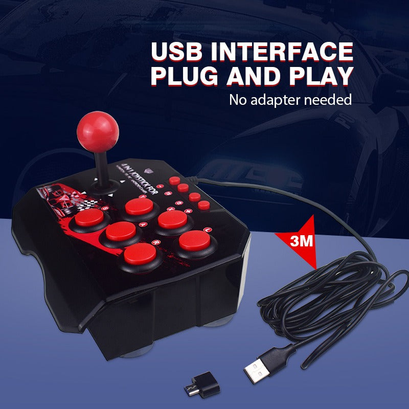 4-in-1 Wired Arcade Fight Stick for Switch/PC/PS3/Android, Turbo Mode Dual Play eprolo