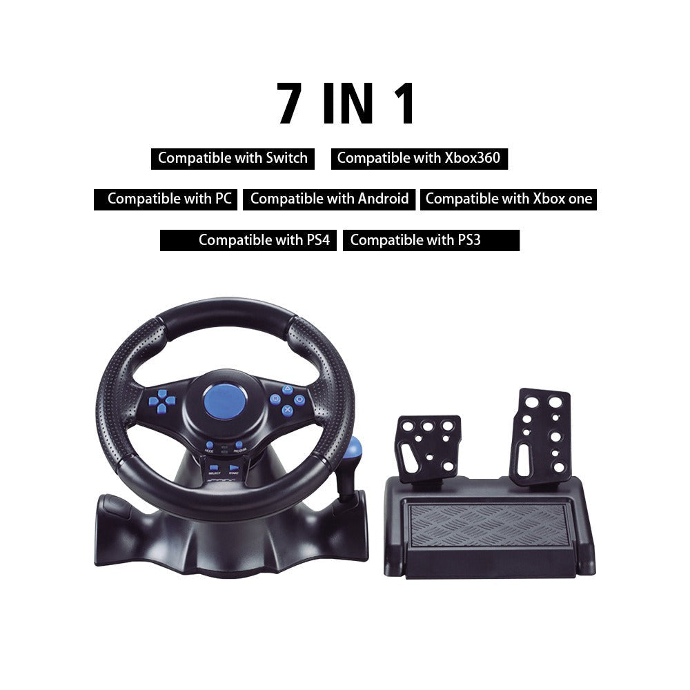 7-in-1 Multi-Platform Racing Wheel with Pedals, Compatible with PS4/PS3/Xbox/Switch eprolo