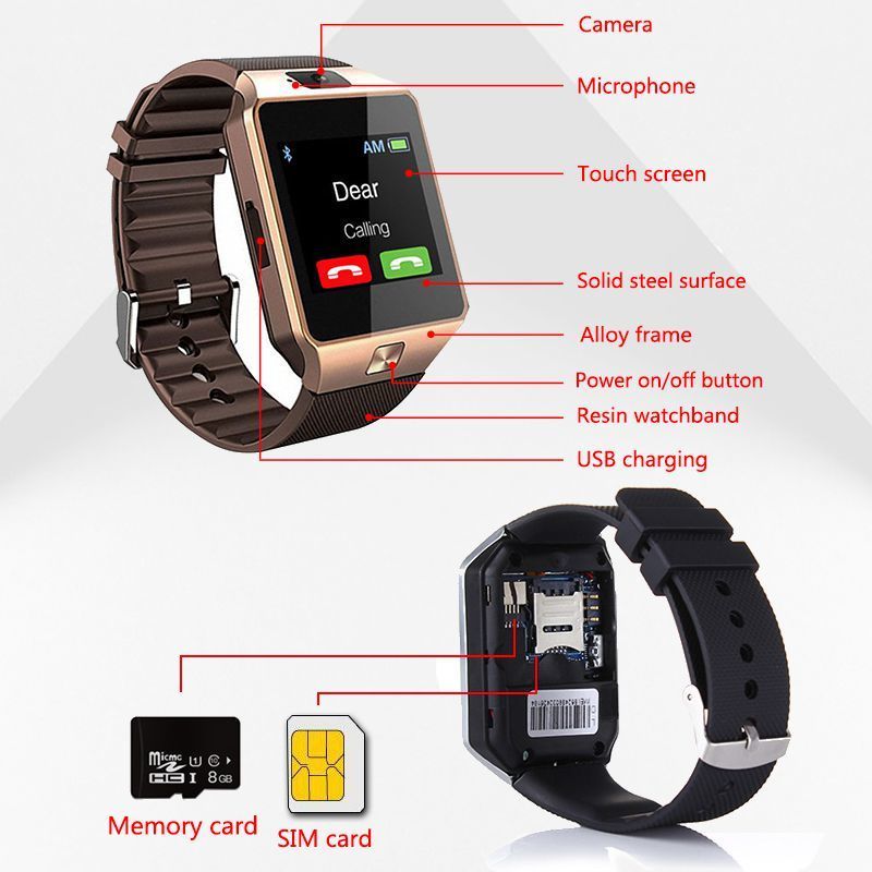 DZ09 Smart Watch Bluetooth Phone Touch Screen SIM Multi-Language Fitness Tracker eprolo