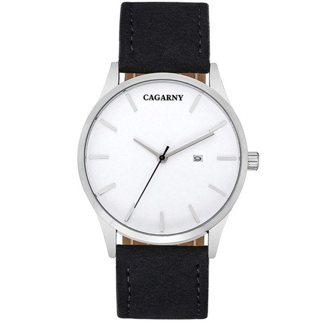 CAGARNY 6850 Military Quartz Watch, Leather Strap, Waterproof Sport Style eprolo