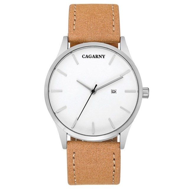 CAGARNY 6850 Military Quartz Watch, Leather Strap, Waterproof Sport Style eprolo