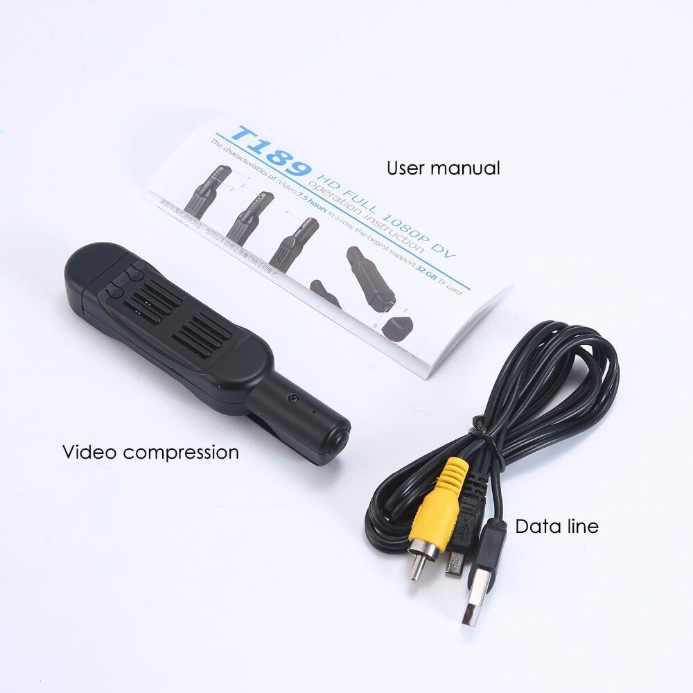 T189 Mini Camera Full HD 1080P Secret Wearable Pen DVR with 32GB Support eprolo