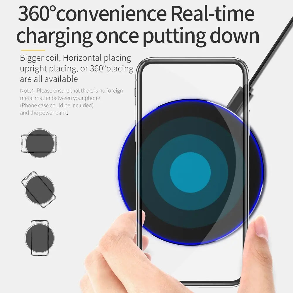 B147 Qi Wireless Charger 10W Fast Charging Pad for iPhone Samsung Huawei LG Nokia with QC3.0 Support Slim Anti-Skid Design LED Indicator, CE FCC RoHS eprolo