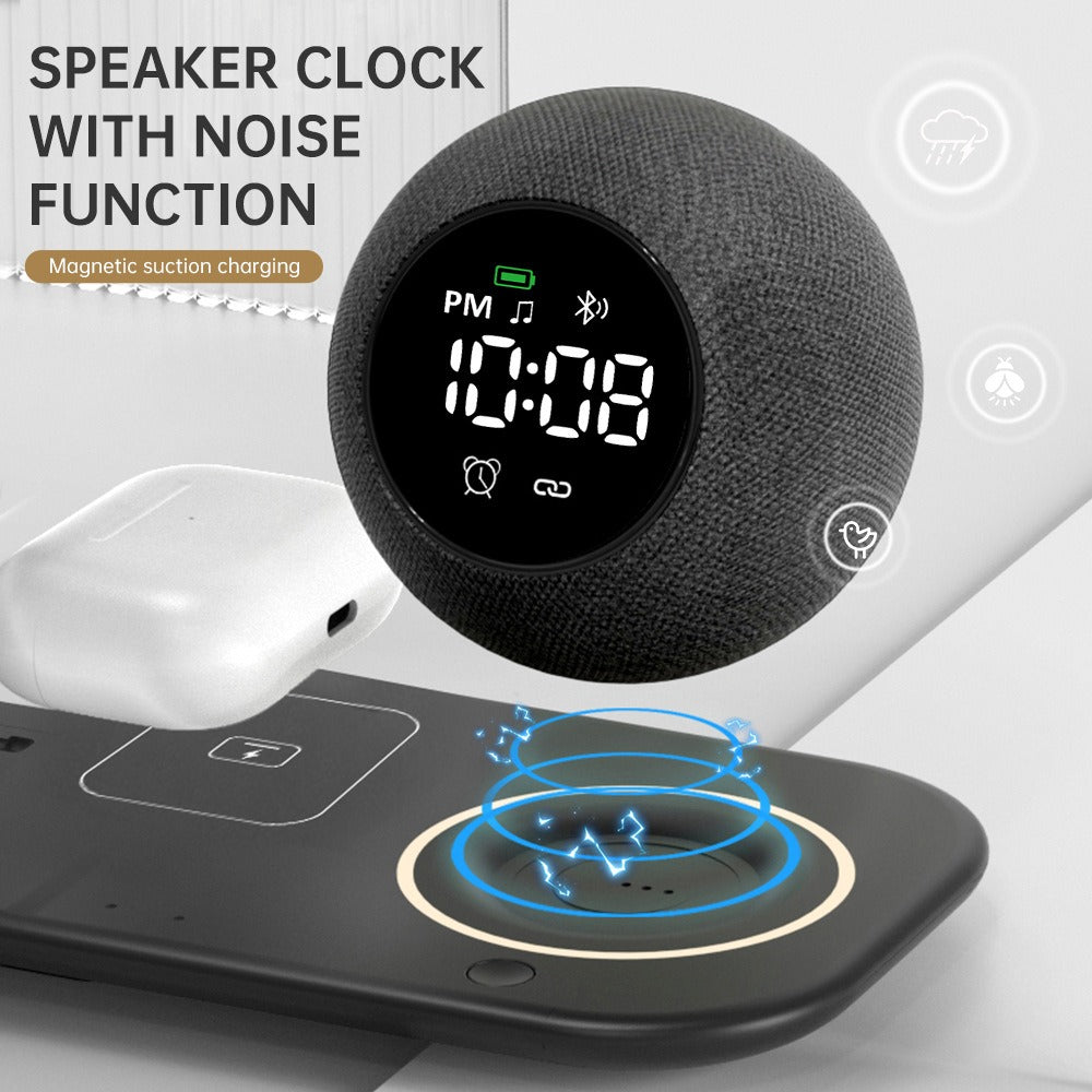 6-in-1 Wireless Charger Alarm Clock Speaker for Phone Watch Earbuds & More eprolo