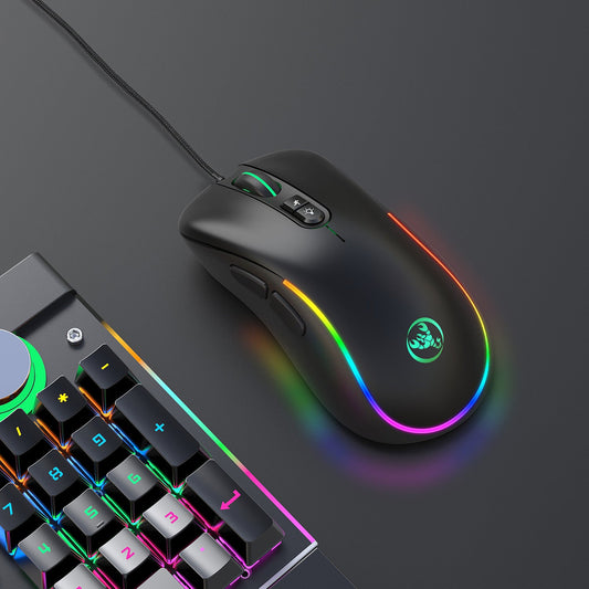 HXSJ J300 RGB Programmable Gaming Mouse, 6400DPI, 7 Buttons, Macro Wired Mouse eprolo