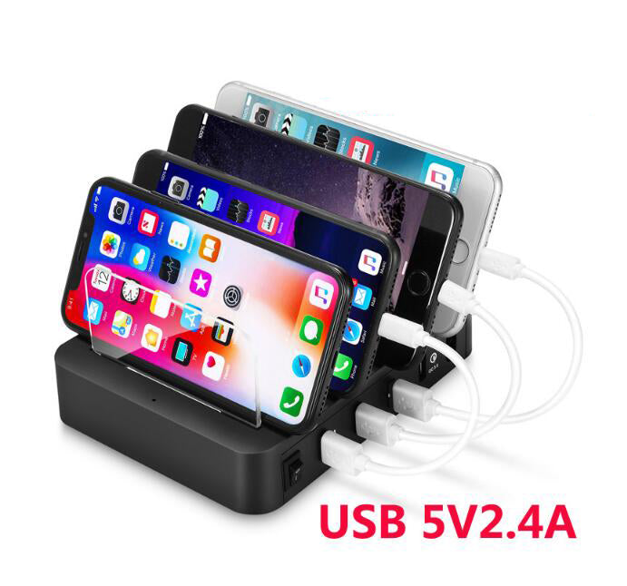 4-Port USB Charging Station Dock – Desktop Quick Charger 24W Hub Stand eprolo