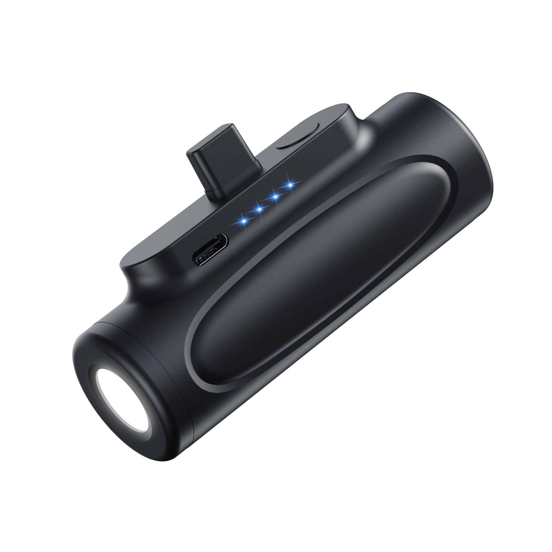 5000mAh Mini Power Bank Flashlight Outdoor Portable Fast Charging Black/Pink eprolo