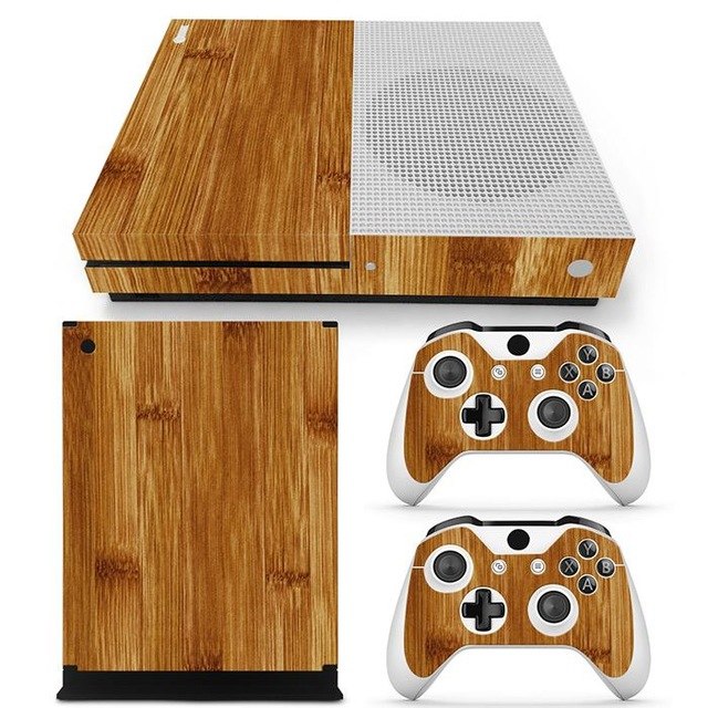TN-XboneS Wood Grain Skin for Xbox One S Console & Controllers – PVC Decorative Decal eprolo