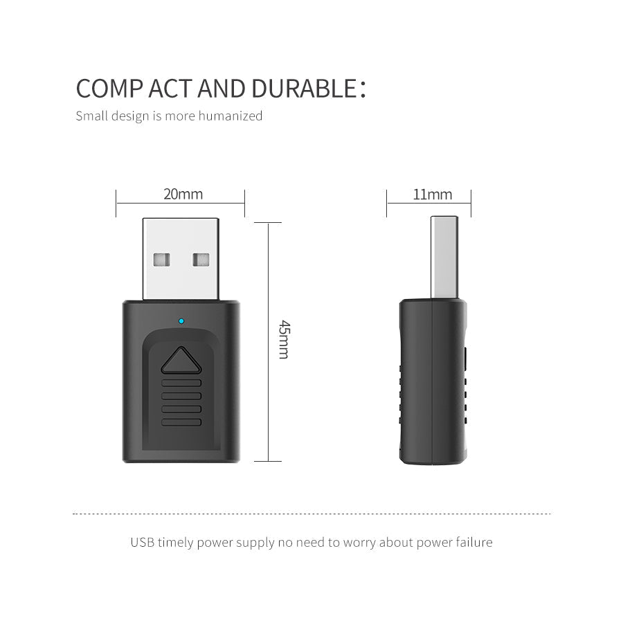 M135 4-in-1 Bluetooth 5.0 AUX USB Audio Adapter for Car TV PC Headset eprolo