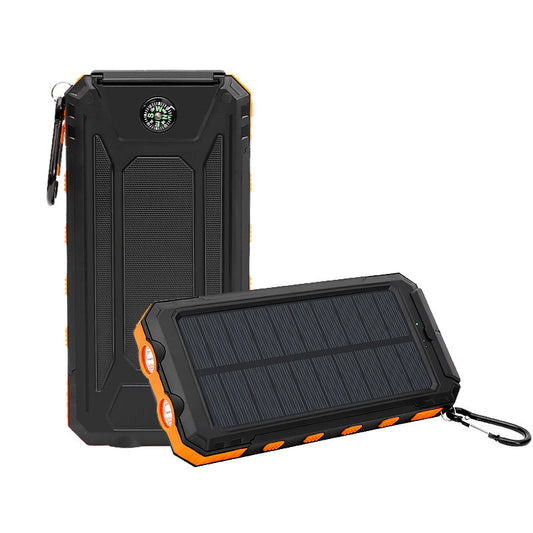 Ultra Thin 20000mAh Solar Power Bank Waterproof Dual LED Flashlights Compass eprolo