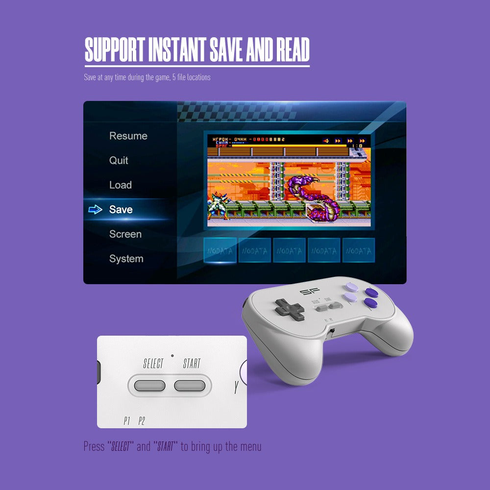 Y2 SFC Classic Retro Gaming Console, Wireless SNES Mini, HD HDMI, 2000+ Games, 2-Player Support eprolo