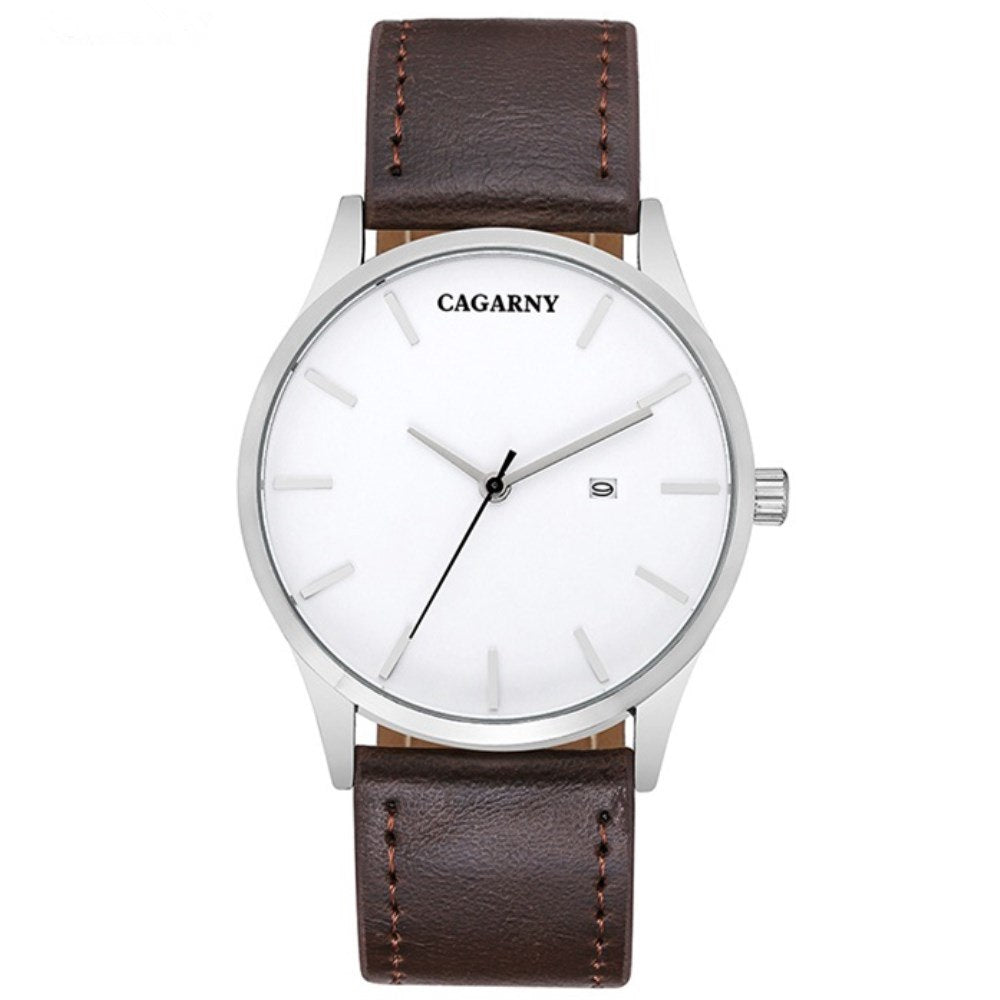 CAGARNY 6850 Military Quartz Watch, Leather Strap, Waterproof Sport Style eprolo
