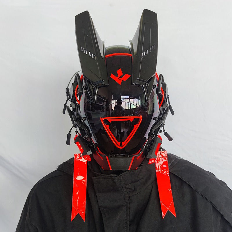 Cyberpunk LED Mask with Wings and Lights for Festivals, Cosplay, Holidays eprolo