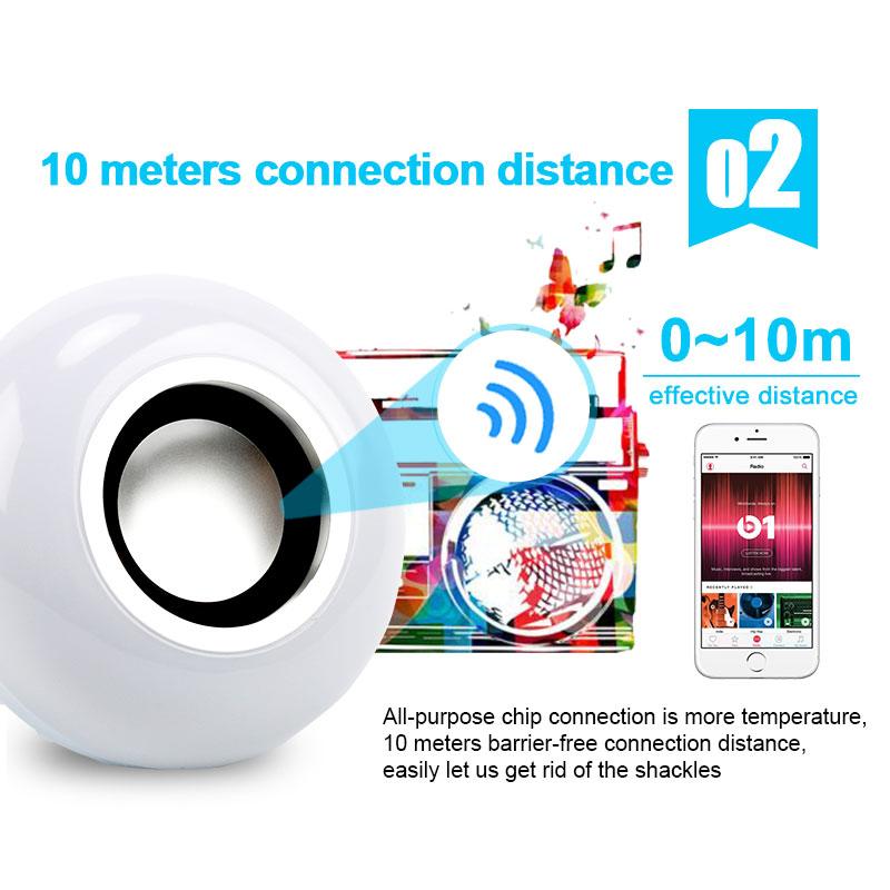 E27 Smart 12W RGB LED Bluetooth Speaker Light Bulb with Remote Control eprolo