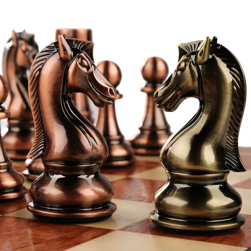 Luxury Solid Wood Folding Chess Set with Oversized Acrylic Pieces, 2 Sizes eprolo