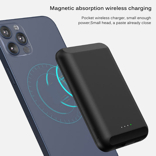 Built-In N52 Magnet Power Bank 5000mAh Portable Wireless Charger w/ LED Display eprolo