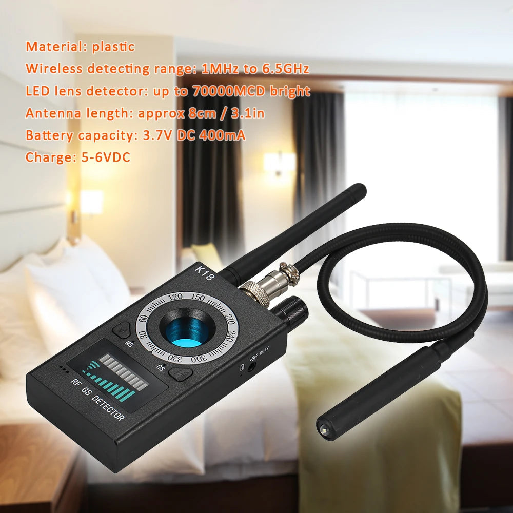 K18 Anti-Spy Detector Camera Bug GPS RF Signal Tracker 1MHz–6.5GHz eprolo