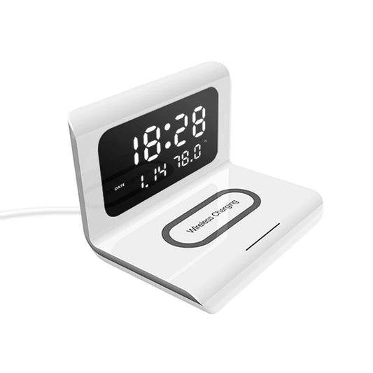 RT1 Qi 10W Wireless Charger Alarm Clock Calendar Temp Display Safe Fast Charge eprolo