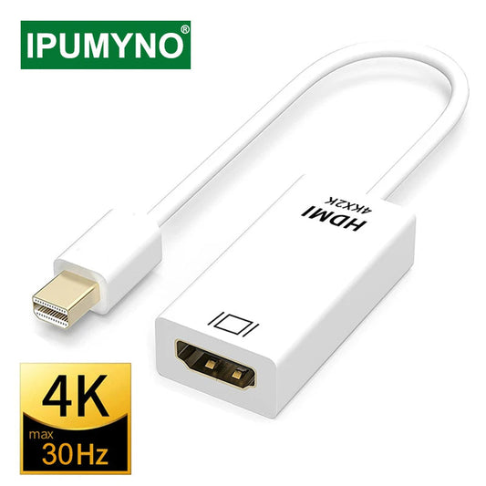 IPUMYNO Mini DisplayPort to HDMI Cable 4K 30Hz Converter for MacBook Pro/Air, TV, Projector eprolo