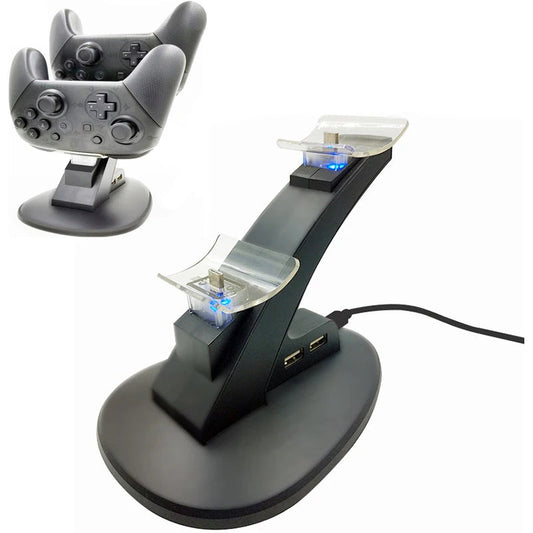 Dual USB Charging Dock Station for Nintendo Switch Pro Controller with LED Indicator eprolo