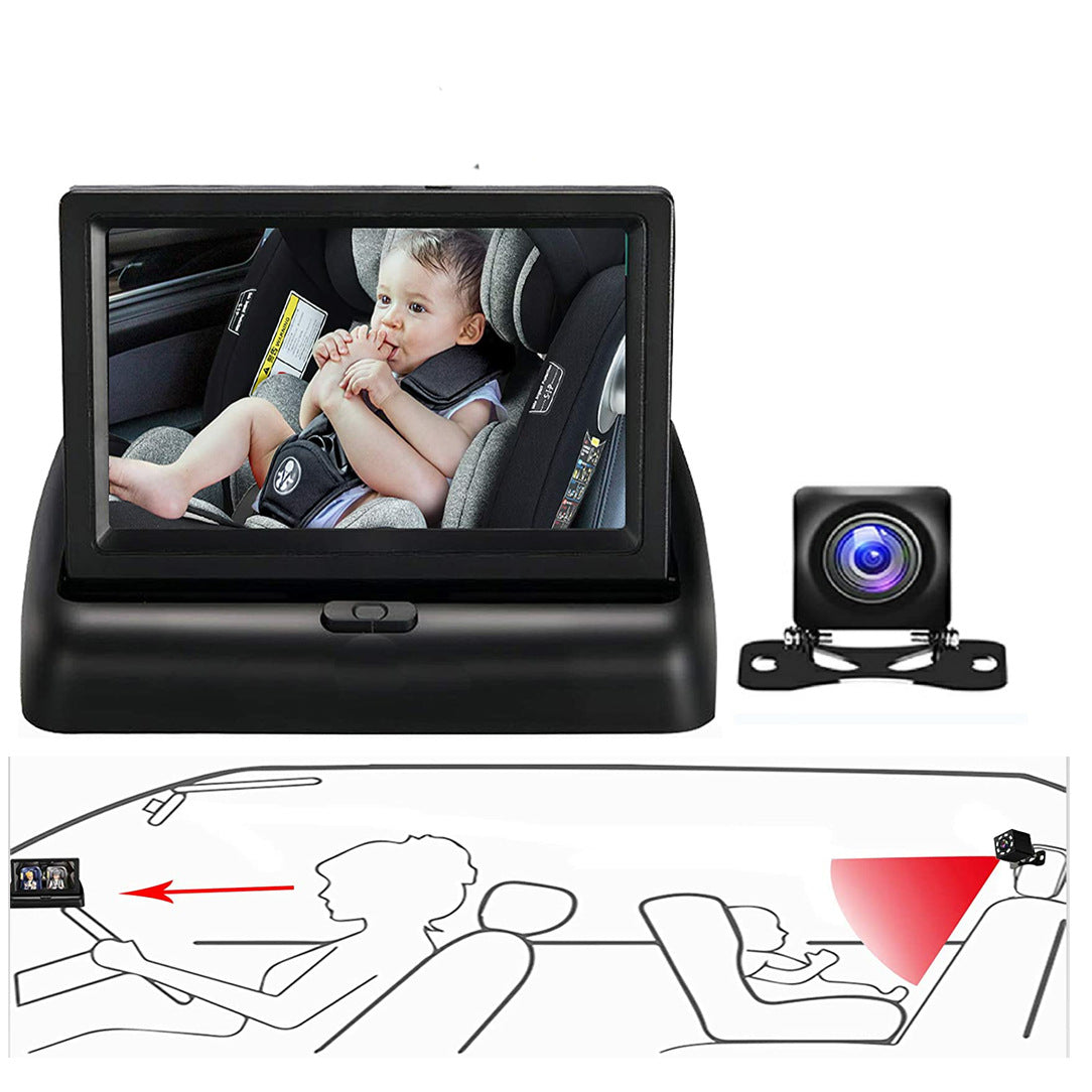 5 Inch AHD Baby Safety Car Rear Seat Camera Monitor with 120° View, 1080P HD Display eprolo