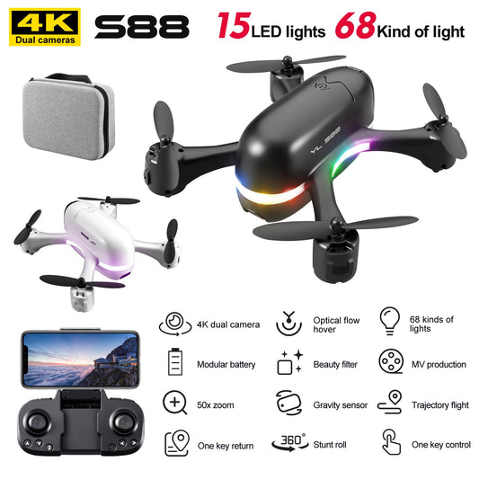 YL S88 Drone 4K Dual Camera with Optical Flow Positioning, 50x Zoom, Gravity Control eprolo