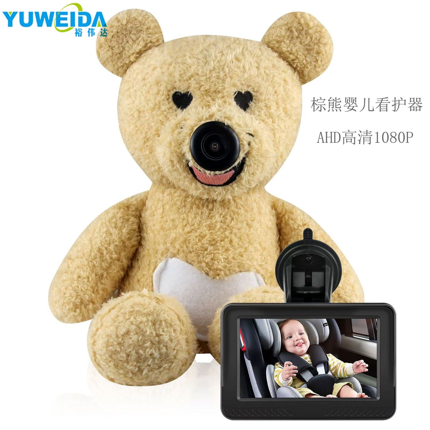5 Inch AHD Baby Safety Car Rear Seat Camera Monitor with 120° View, 1080P HD Display eprolo