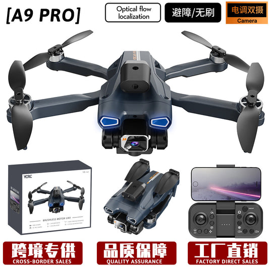 A9 Pro Brushless UAV Drone with 4K Camera, Optical Flow Positioning, Obstacle Avoidance, 50x Zoom, 20min Flight eprolo