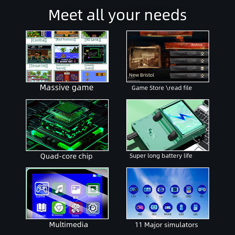 X6 Handheld Game Console 3.5" HD Screen 10,000+ Games Dual Joystick Retro eprolo