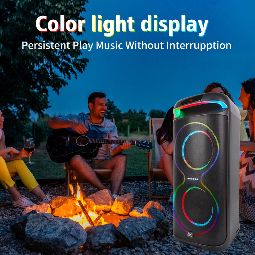 Sing-e ZQS8258 High-Power Dual 8-Inch KTV Karaoke Bluetooth Speaker with Wireless Mic & RGB Lights eprolo